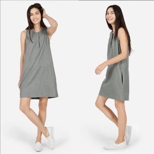 Everlane Sleeveless Shift Dress Cotton Side Pocket Grey Size M